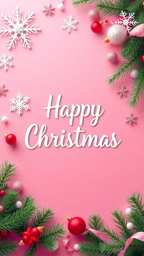 Pink Christmas Highlight Cover Design A colorful pink Christmas highlight cover with festive decorations and cheerful design.